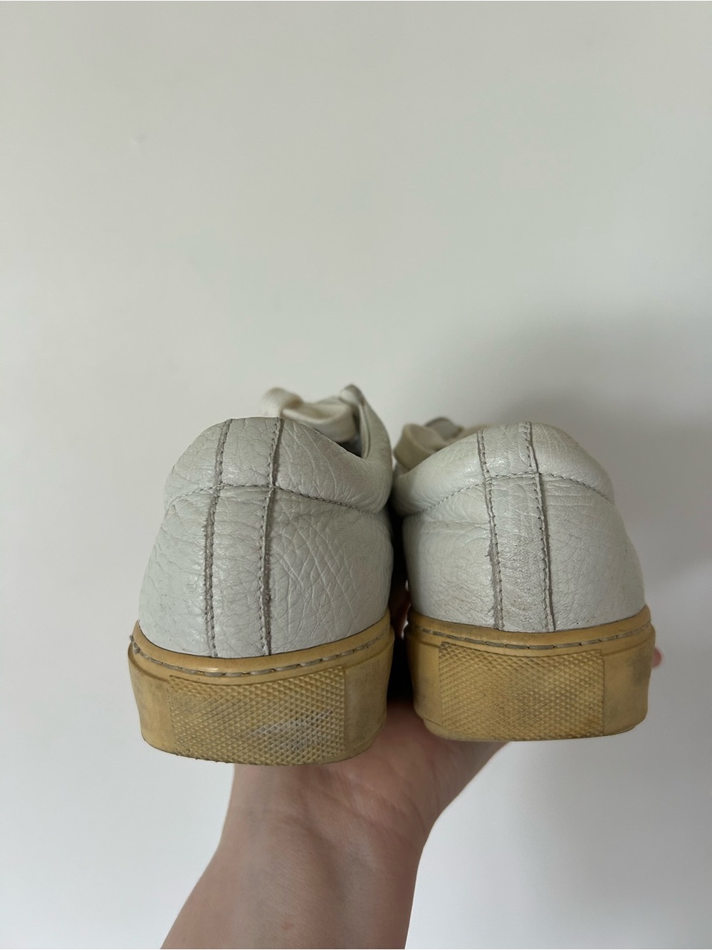 ACNE STUDIOS ADRIANA GRAIN LEATHER SNEAKERS, WHITE. SIZE 38 EU (7 US) - Picture 2 of 9